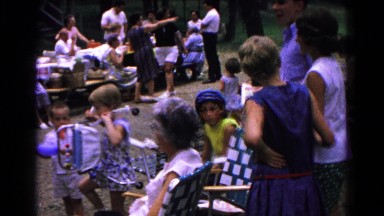 1963: a picnic in a forest area is seen COLD SPRINGS, NEW YORK