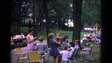 1963: a picnic in a forest area is seen COLD SPRINGS, NEW YORK
