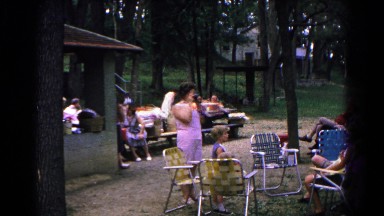 1963: a picnic in a forest area is seen COLD SPRINGS, NEW YORK