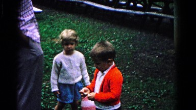 1963: children are seen having fun in a garden area COLD SPRINGS, NEW YORK