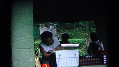 1963: a picnic in a garden area is seen COLD SPRINGS, NEW YORK
