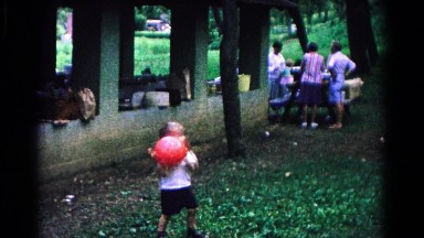 1963: young boy plays ball in the park and gets bopped on the head COLD SPRINGS