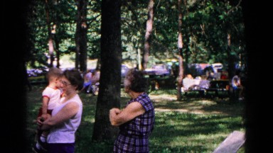 1963: family summer reunion in public picnic park area COLD SPRINGS, NEW YORK