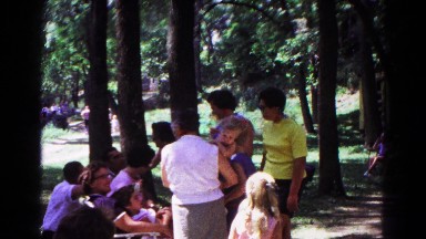 1963: day at the park with the entire family on a beautiful summer day.