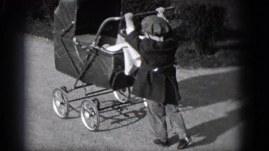 1948: a child is seen pushing a cod MIDDLETOWN PENNSYLVANIA