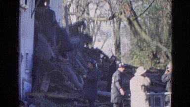 1968: various firefighters inspecting a home after a devastating fire WAUCONDA,