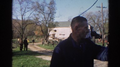 1968: firemen in action, fire truck and man smoking cigarette