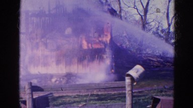 1968: a fire is seen drenched in a area WAUCONDA, ILLINOIS