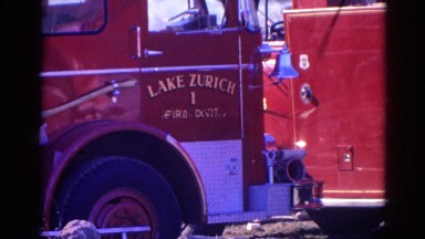 1968: a red fire engine with lake zurich printed on the side WAUCONDA, ILLINOIS