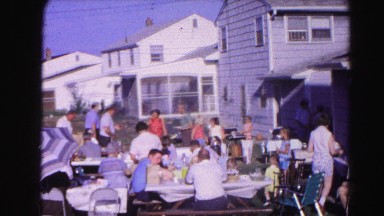 1962: a picnic in a garden area is seen HAGERSTOWN, MARYLAND