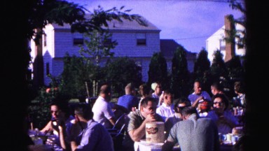 1962: large group of people eating and drinking at tables HAGERSTOWN, MARYLAND