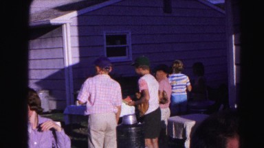 1962: various adults and children enjoying a family picnic outdoors HAGERSTOWN