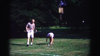 1962: playing badminton in home HAGERSTOWN, MARYLAND