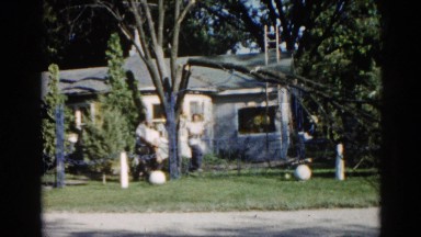 1962: group inspecting damage CHICAGOLAND AREA