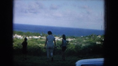 1964: Strolling Mother and Daughters on a Grassy Hill in Hawaii