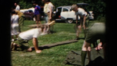 1966: kids rolling tents HAGERSTOWN, MARYLAND