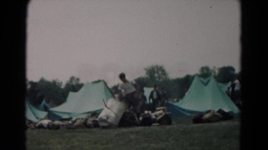 1966: army personnel with tents erected on grassy ground HAGERSTOWN, MARYLAND