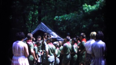 1966: group of boy scouts on a camping trip. HAGERSTOWN, MARYLAND