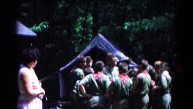 1966: a boy gives instructions to scouts HAGERSTOWN, MARYLAND