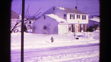 1966: a snow covered road is seen HAGERSTOWN, MARYLAND