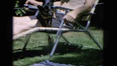 1964: man plays with dog HAWAII