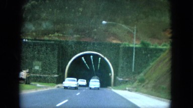 1964: late 1950s dashboard recording of the mountain tunnel. HAWAII