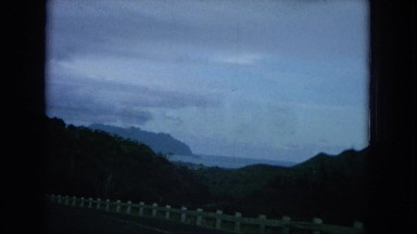 1964: driving highways circumnavigating the tropical island north shore HAWAII