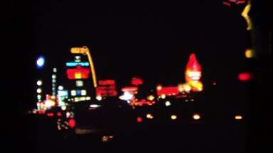 1966: a nightlife view from downtown in a touristic and attractive city BARSTOW