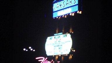 1966: Lights of Las Vegas Nevada Marquez at Night on the Strip from Street