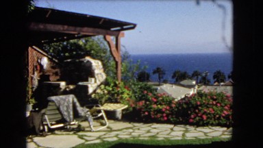 1966: the ocean in the distance as seen from the patio of a home CATALINA