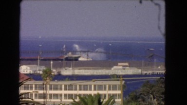1966: a view of the beautiful ocean with ships in the harbor CATALINA