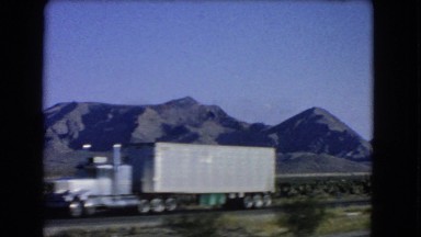 1966: a beautiful mountain ridgeline as seen through the window of a moving car