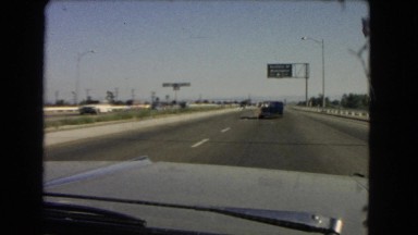 1966: a busy city freeway as seen from a moving vehicle CATALINA, CALIFORNIA