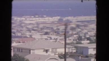 1966: the ocean in the distance as seen from the patio of a home CATALINA