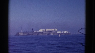 1952: Alcatraz Island on a Cloudless Day in San Francisco, California