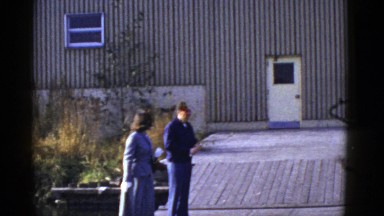 1952: a couple is seen walking happily SAN FRANCISCO, CALIFORNIA