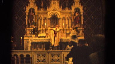 1964: a prayer service showing the altar and clergy officiating RACINE