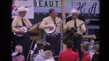 1964: musicians playing to a crowd of happy visitors RACINE, WISCONSIN
