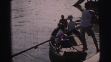 1962: Boat Journey with Friends on Calm Water Bangkok