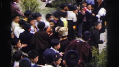 1962: crowd of asian people, young and old, at an outdoor festival CALCUTTA