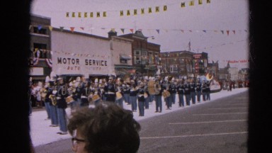 1964: school band opens weeklong celebrations in small town usa. HARVARD