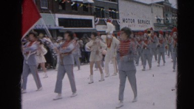 1964: marching band in parade HARVARD, ILLINOIS