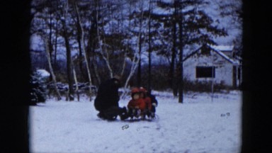 1956: playing on a snowy day HICKSVILLE, NEW YORK