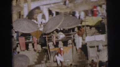 1962: a market area beside a water area is seen CALCUTTA