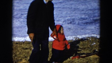1956: walking with grandpa in the snow HICKSVILLE, NEW YORK