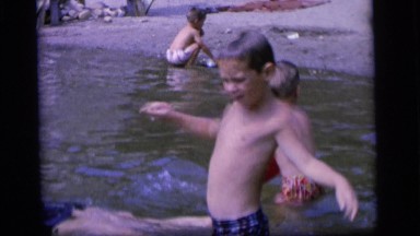 1964: children playing at the beach CAMDEN NEW JERSEY