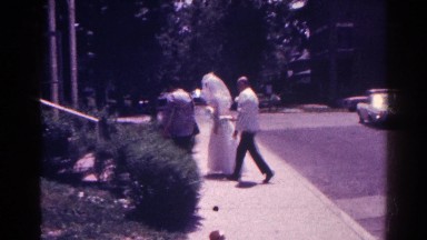 1966: a bride is seen walking DANVILLE, ILLINOIS