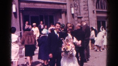 1966: family celebrating daughter's first communion. DANVILLE, ILLINOIS