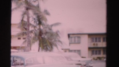 1955: motel and parking lot located in tropical setting MIAMI, FLORIDA