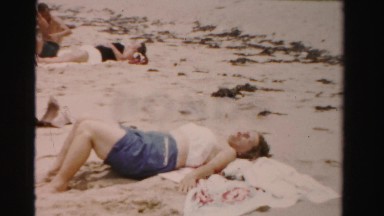 1955: beach scene is seen MIAMI, FLORIDA